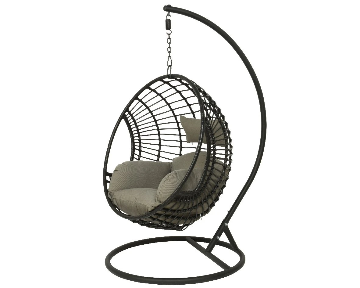 London Hang-ei Wicker Zwart - 129 X 105 X 186 Cm 2 London Hang-ei Wicker Zwart - 129 X 105 X 186 Cm - Afbeelding 2