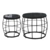 Royal Seasons COCOON Bijzettafel Zwart - Set Van 2