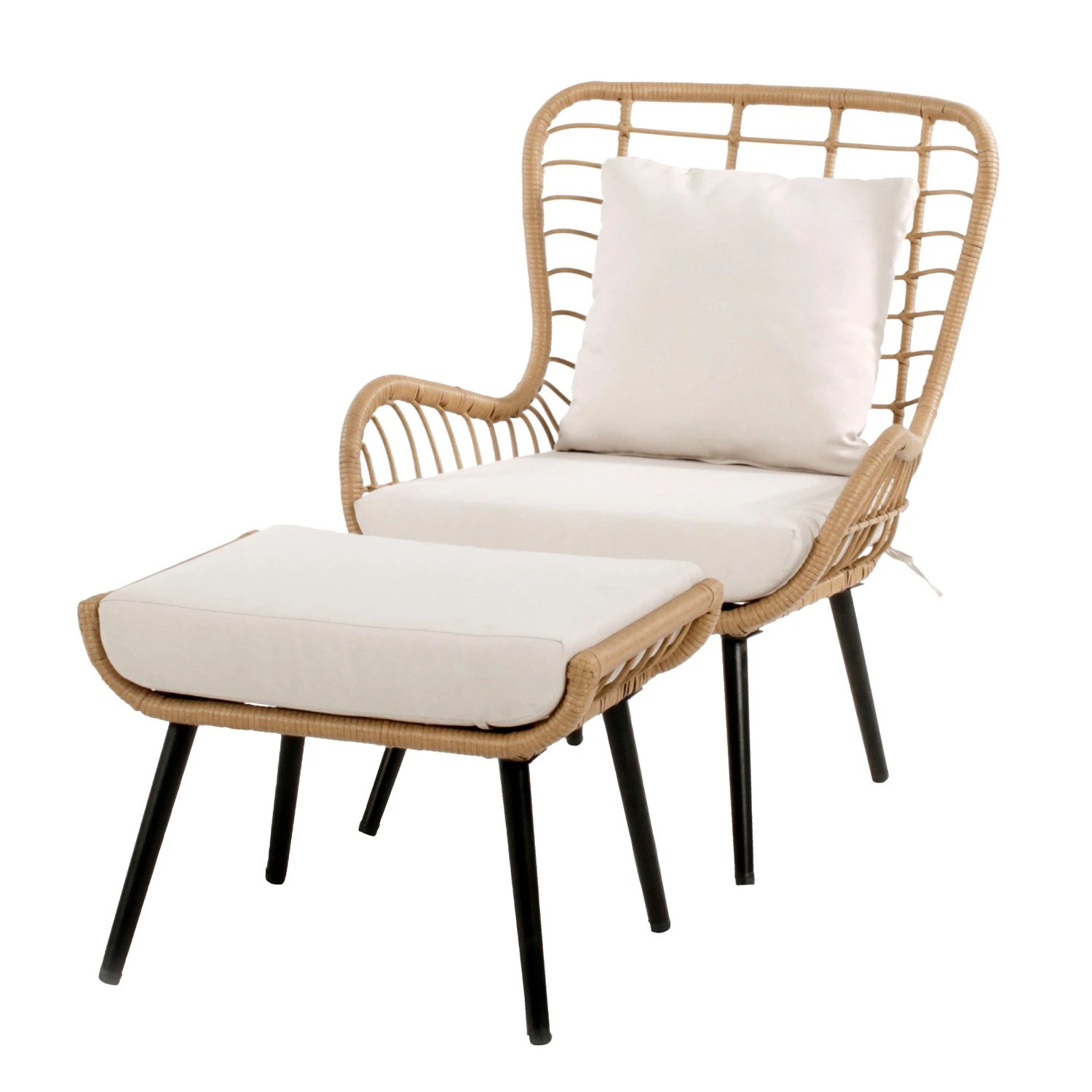 Royal Seasons COCOON Vlinderstoel Met Voetensteun Natural 1 Royal Seasons COCOON Vlinderstoel Met Voetensteun Natural