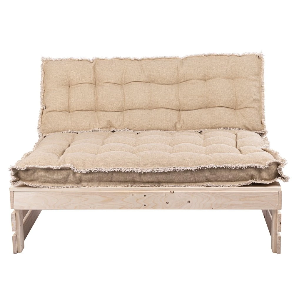 Palletkussen RAFFELED Natural - 120 X 40 X 8 Cm 2 Palletkussen RAFFELED Natural - 120 X 40 X 8 Cm - Afbeelding 2